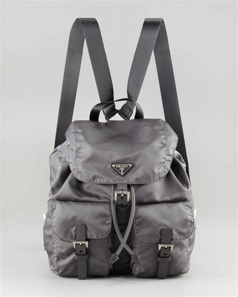 prada backpack grey|prada nylon shoulder bag black.